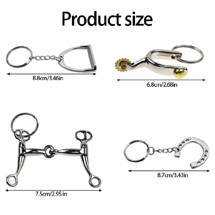 4Pcs Versatile Silver Key Ring for Daily Use Alloy Equestrian Keychain for Gifting To Friend Family and Coworkers