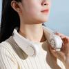 Portable Outdoor Mini USB Charging Neck Hanging Fan Leafless Design Lazy Person Hanging Neck Fan