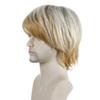 European and American Style Men's Fashion Front Lace Heat Resistant Daily Use Natural Looking Synthetic Fiber Light Golden Short Straight Wig