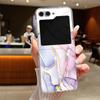 For Samsung Galaxy Z Flip 7 6 5 4 3 Case Watercolor Marble Pattern Hard Clear Folding Cover For Samsung Z Flip6 Flip5 Flip7