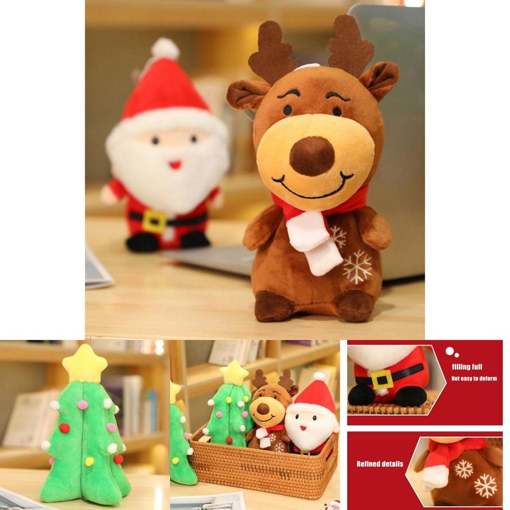 Cuddly Xmas Gift For All Ages Santa Claus Deer Plush Toy Soft Stuffed Dolls