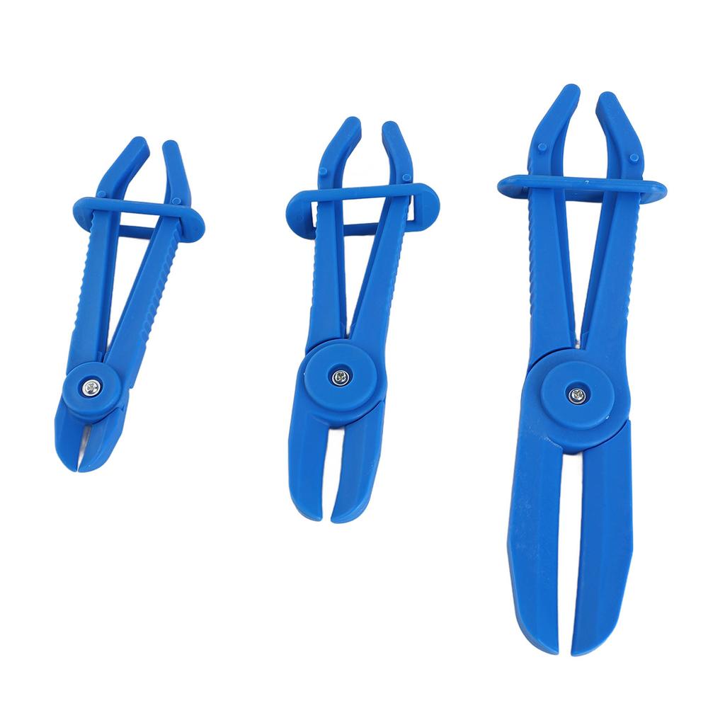 3PCS Flexible Hose Line Pliers Set Insulated Nylon Brake Fuel Hose Clamps Multiple Sizes Blue