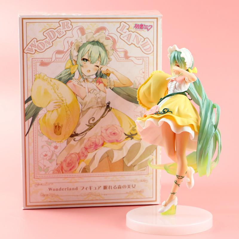 New Anime Figure Hatsune Miku Cinderella Wonderland Long Hair Princess Kawaii Virtual Singe  Model Collecting Toys