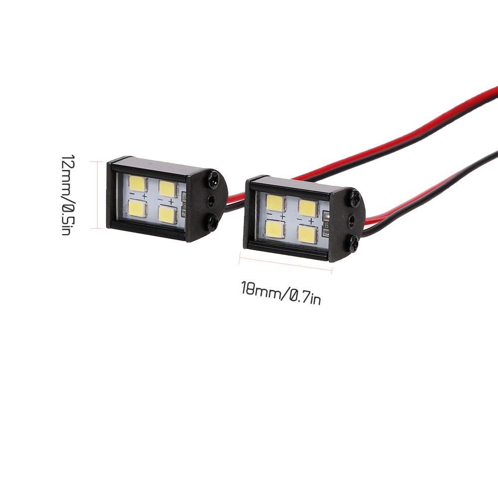 2 Stück Fernbedienung LED-Leuchten Scheinwerfer Dachlampe Licht 8 LEDs Licht Ersatz für 1Celsius10 -4 -6 D90 4 SCX10 HPI Auto DI