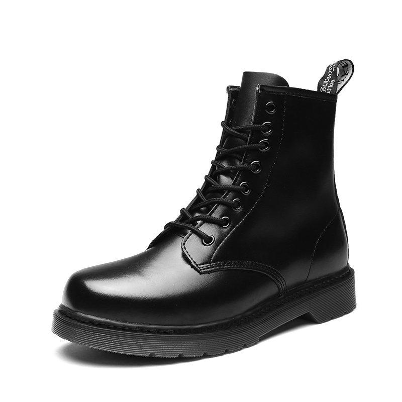 Leather Martin Boots Men's British Leather Boots Medium and High Top Spring and Autumn Large Size Boots Large Size Martin Shoes
