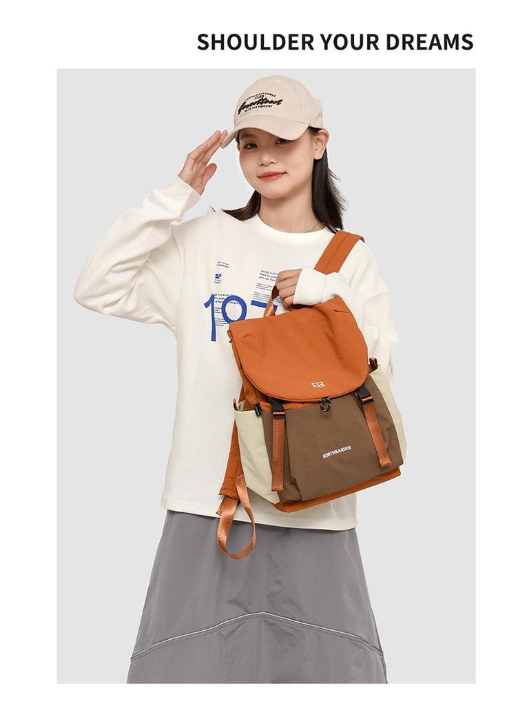 Versatile Lightweight Patchwork Backpack - Large Capacity for Travel, Students, and Commuters