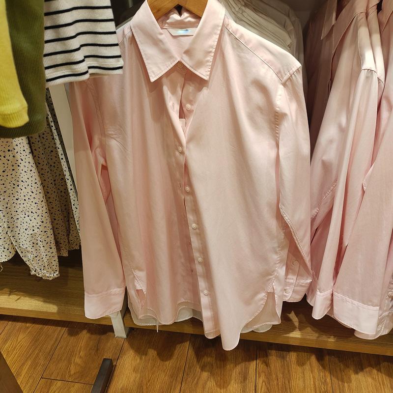 1116 Summer Women's Shirt Long Sleeve Shirt Solid Color Loose Casual Thin Jacket Air Conditioning Shirt 169111