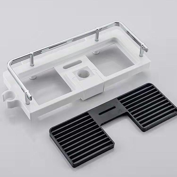 Adjustable No-Drill Shower Head Holder & Bathroom Tray with Loofah Hook