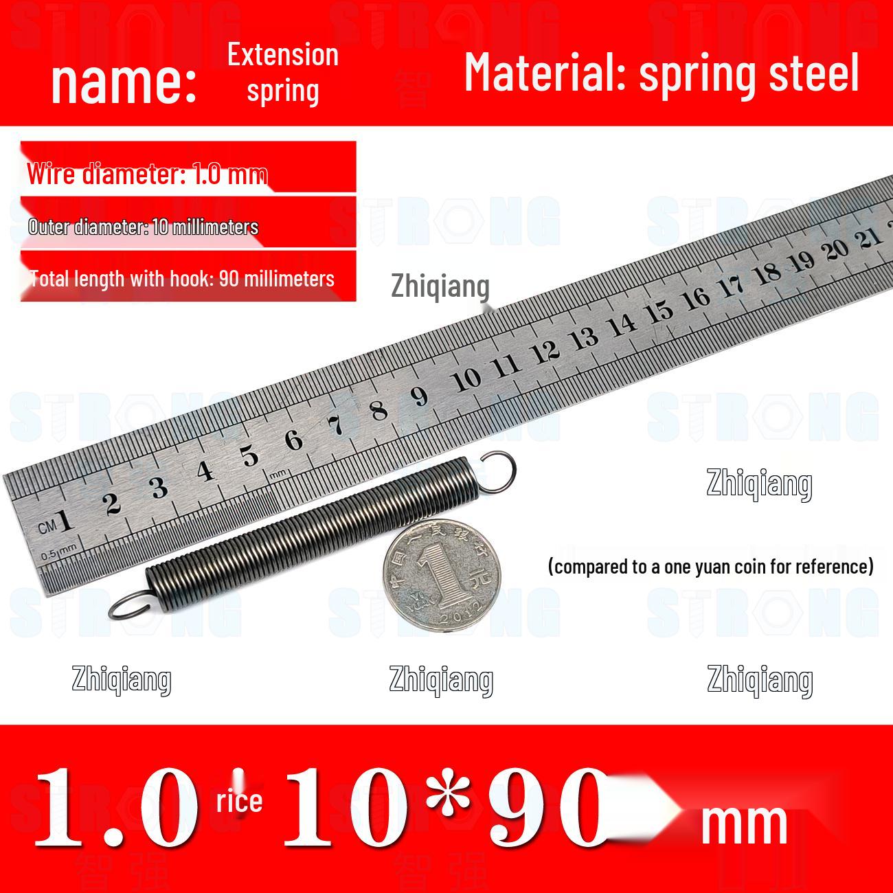 

Колекція пружин розтягу: Пружини натягу для розсувних дверей та духовок, різних розмірів, діаметр дроту 1,0 мм