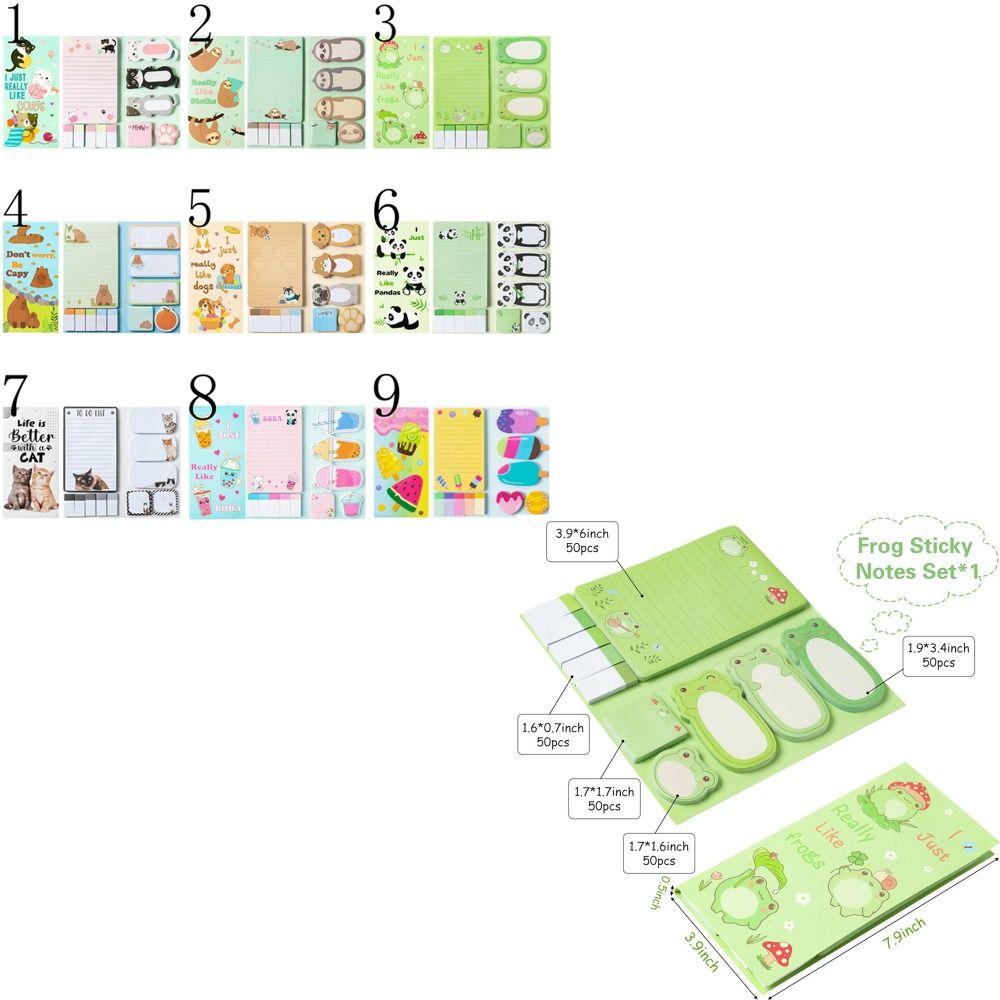 Thickened Self-Adhesive Sticky Notes 50 Sheets Square Memo Pad Animal Sticky Notes Set  Stationery