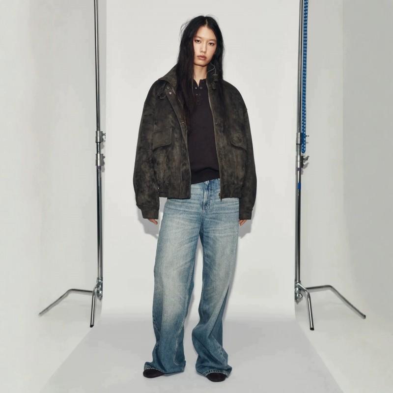 Womens Vintage Faux Suede Pilot Jacket Stand Collar Pocket Thick Short Coat Streetwear
