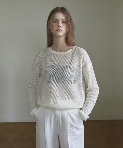SHINE ON YOU Calm Meadow Mesh Top_Snow