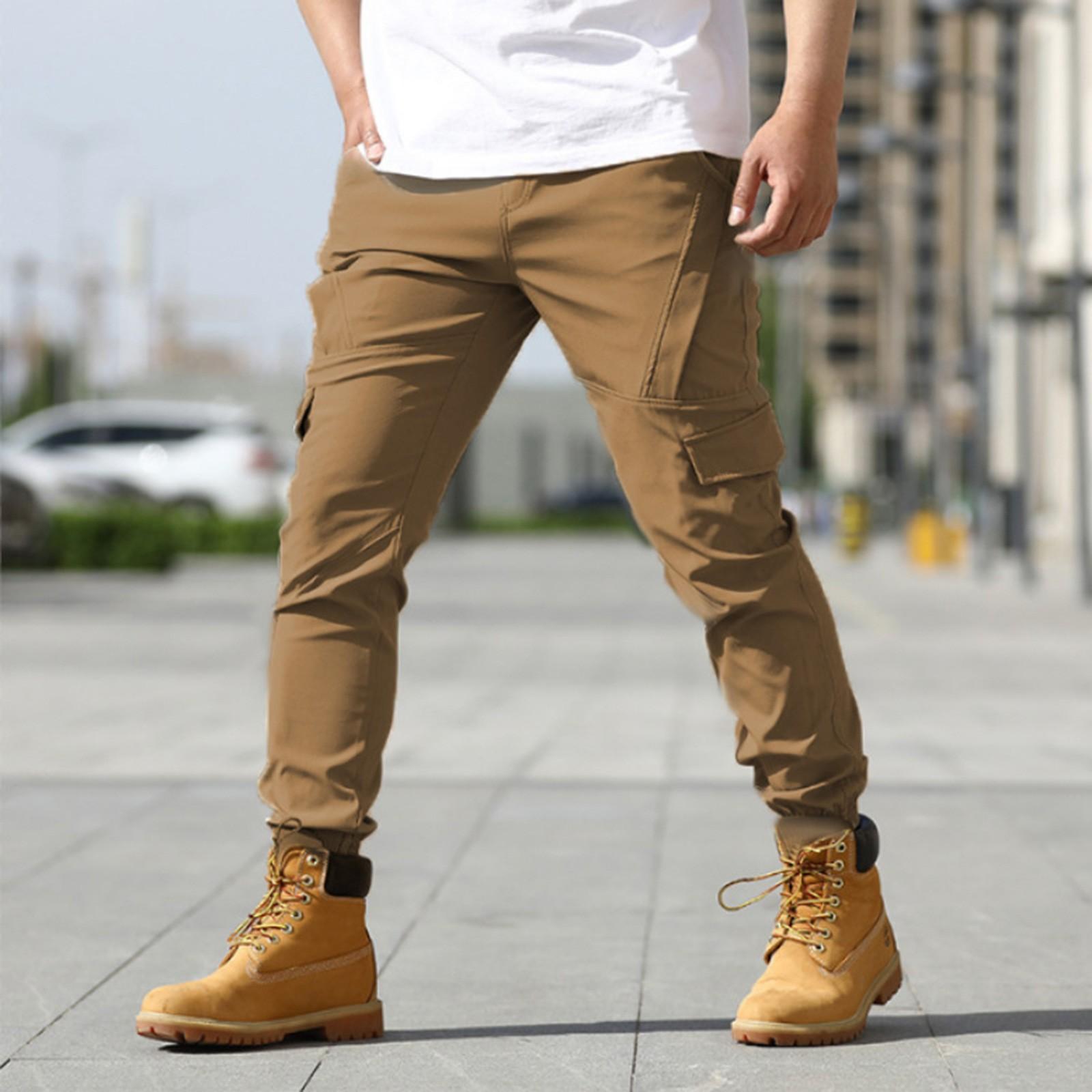 

Мужские рабочие брюки с несколькими карманами для занятий спортом и активного отдыха, повседневные брюки с несколькими карманами XXXL коричневый