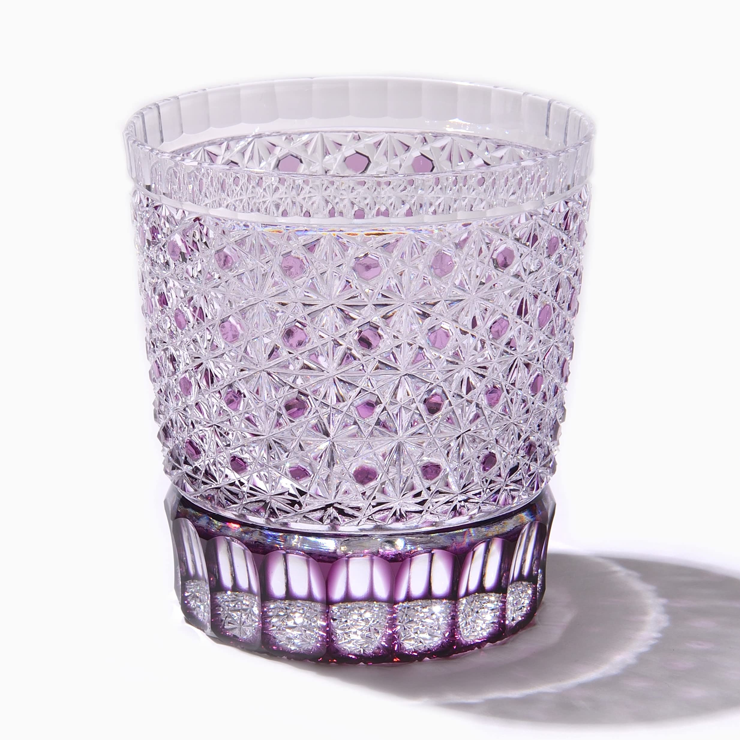 

Kobo Official Direct Crystal Edo Kiriko Chrysanthemum Basket Pattern Old Glass Paulownia Box Made in Japan [Taimuro Sales] (Purple) TB5136-56