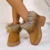 Fashion Winter 2026 New Style Round Head Women Snow Boots with Warm and Comfortable Non-slip Suede Wool Thick Soled Female Cotton Boots