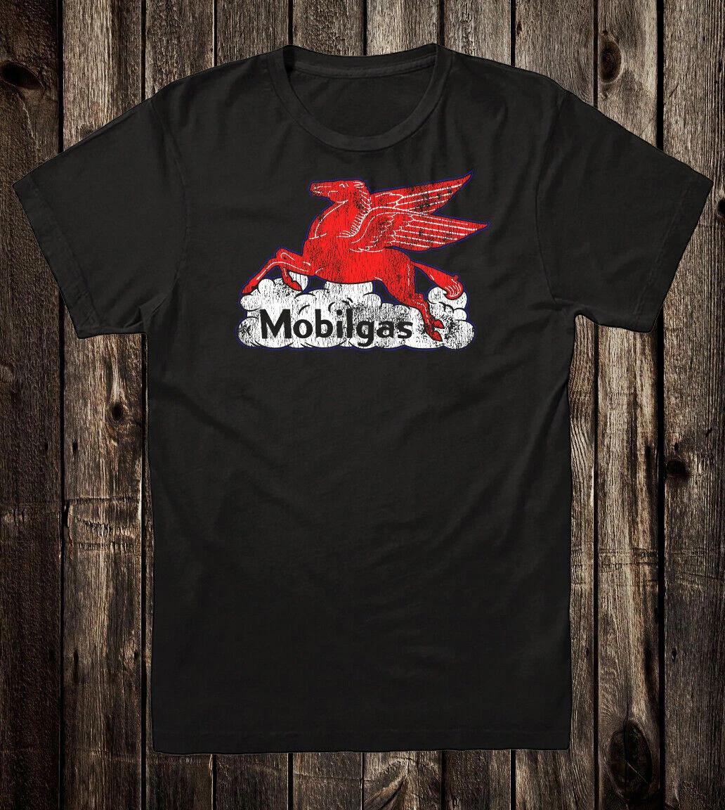 Retro Hot Rod Tee T Shirt Drag Race Racing Vtg Art Mobilgas Mobil Pegasus Gas 2XL