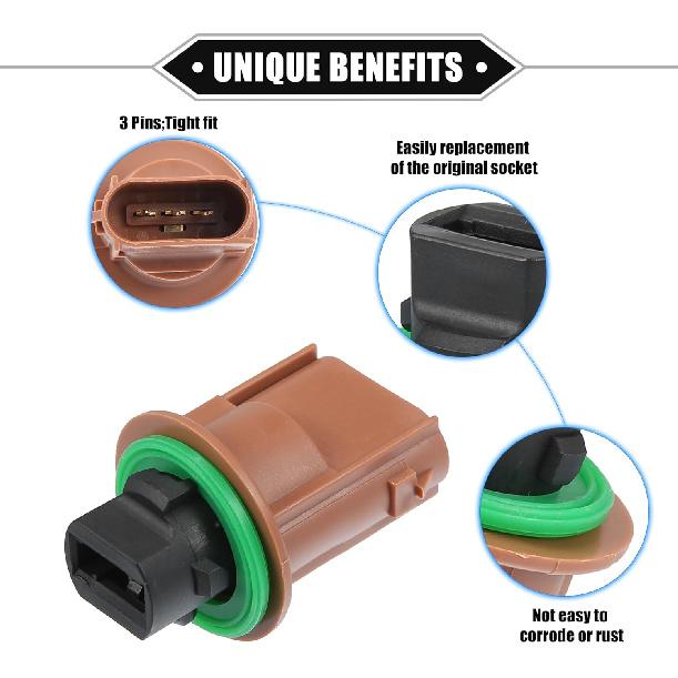 No.68091384AB Fog Light Socket Compatible for Lincoln MKZ 2010-2012 for Ford F-150 2015-2017, Durable Plastic Brown Car Lamp Socket