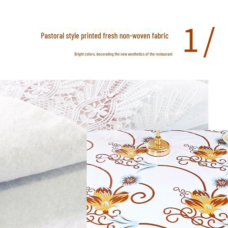 Waterproof & Oilproof Round Tablecloth: Anti-Scald, Wash-Free Dining & Coffee Table Cover, Luxurious New Pastoral Style.