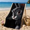 Elegant Bunny Portrait Beach Towel Microfiber Beach Towel, Lightweight and Quick-Dry, for Summer Travel, Swimming Pool Fan Birthday Gift
