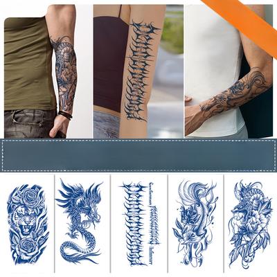 Pflanzliche Tattoo-Aufkleber für Männer und Frauen, semipermanent, wasserfest, dauerhaft, Internet-Promi-Saft, nicht reflektierendes Blumen-Arm-Tattoo für Frauen