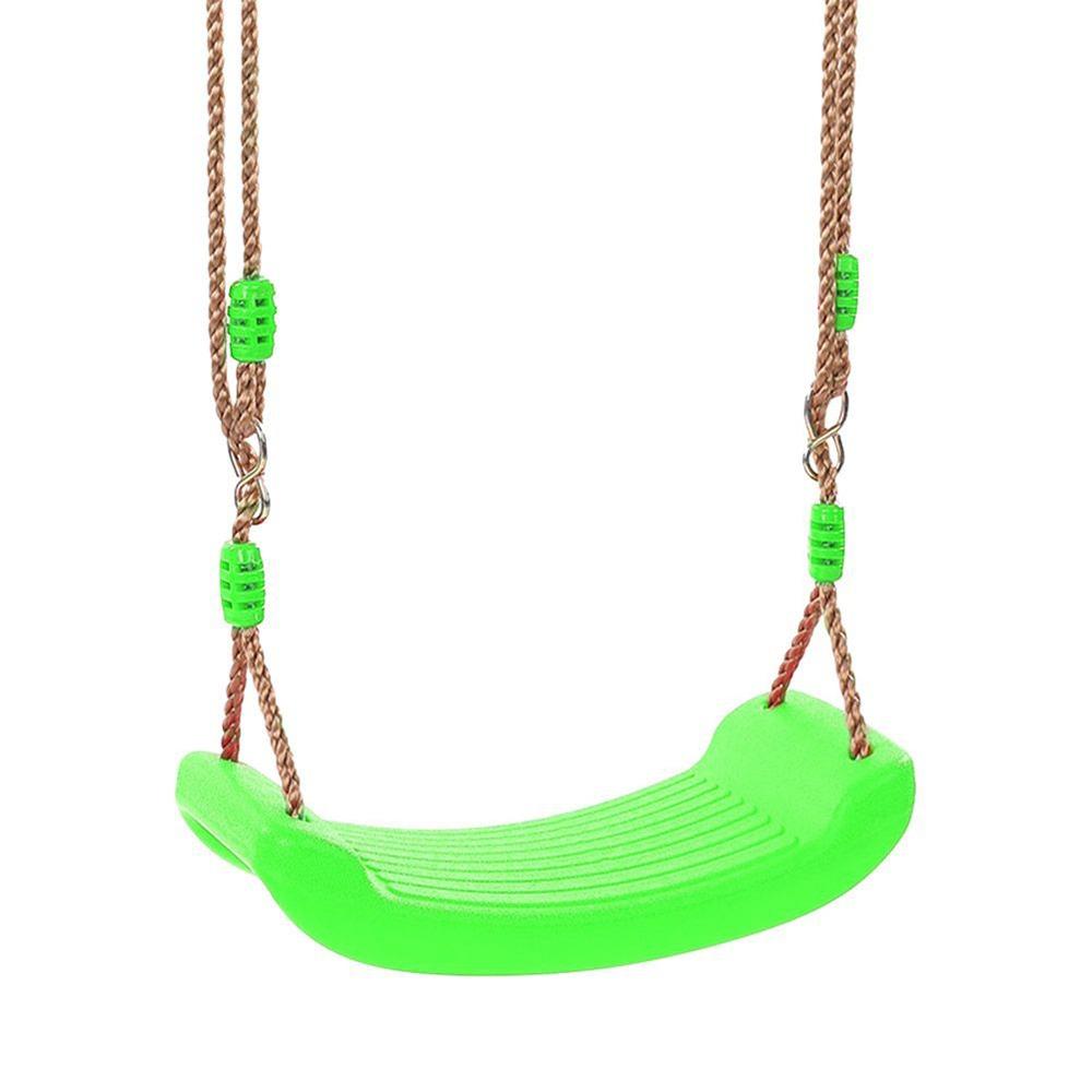 Plastic Children'S Swing With Hanging Rope Adjustable Height Swing Easy Install Multicolor Sitting Board Swing