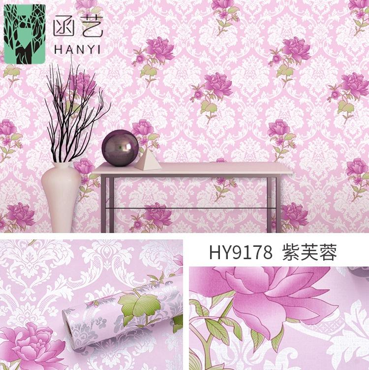 45cm*10m/1 Rolle Europäischer Stil Retro Dekorieren Hintergrundwand Hibiskus Wandbilder Tapete Wohnzimmer Kreative Hauswandaufkleber