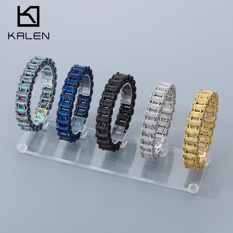 Personalized Trend Bracelet, Domineering Hip-Hop Titanium Steel Men'S Bicycle Chain Stainless Steel Locomotive Chain Jewelry