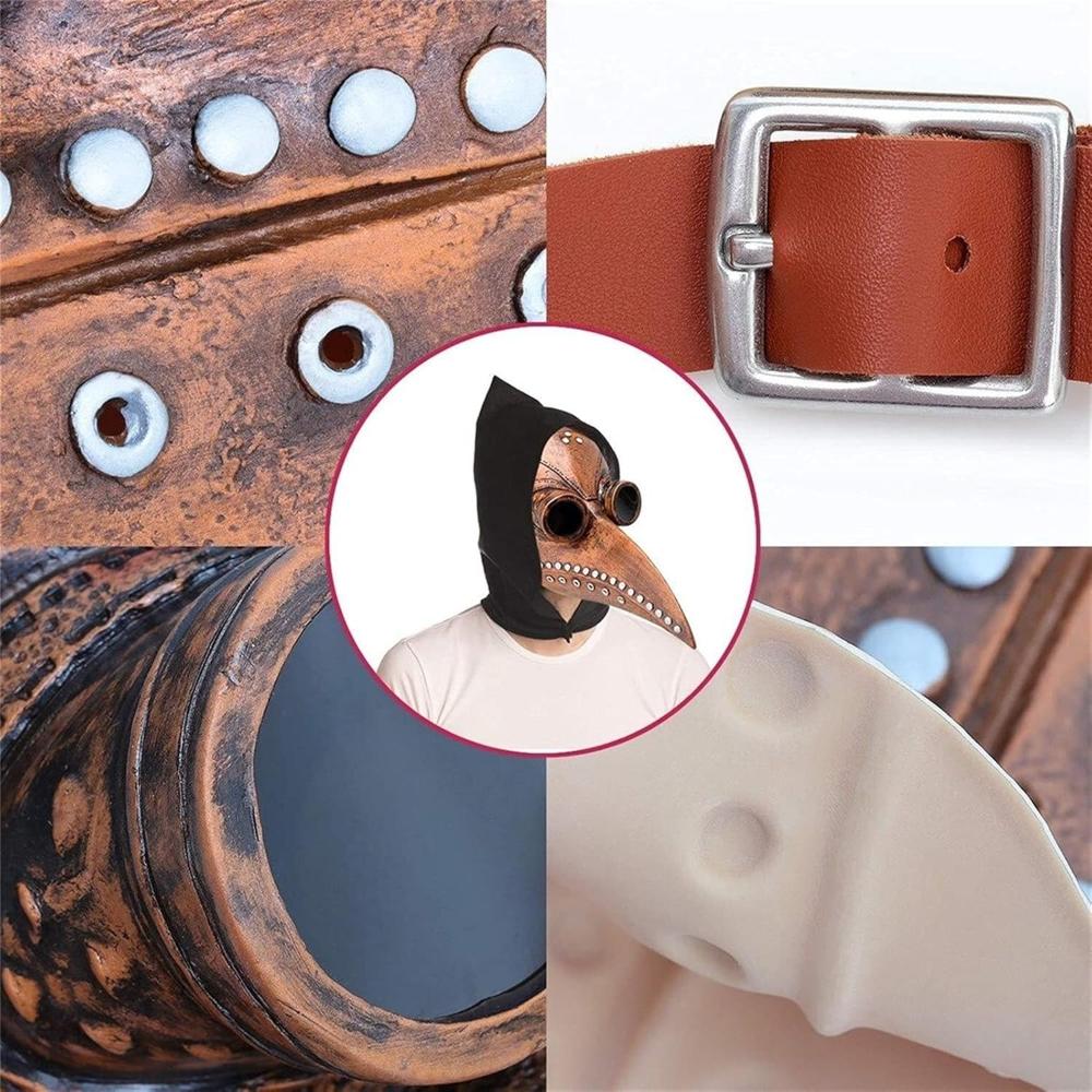 Cosplay Halloween Event Props Funny Medieval Steampunk Plague Doctor Bird Mask Long Nose Beak Latex Punk Masks Beak Accessories