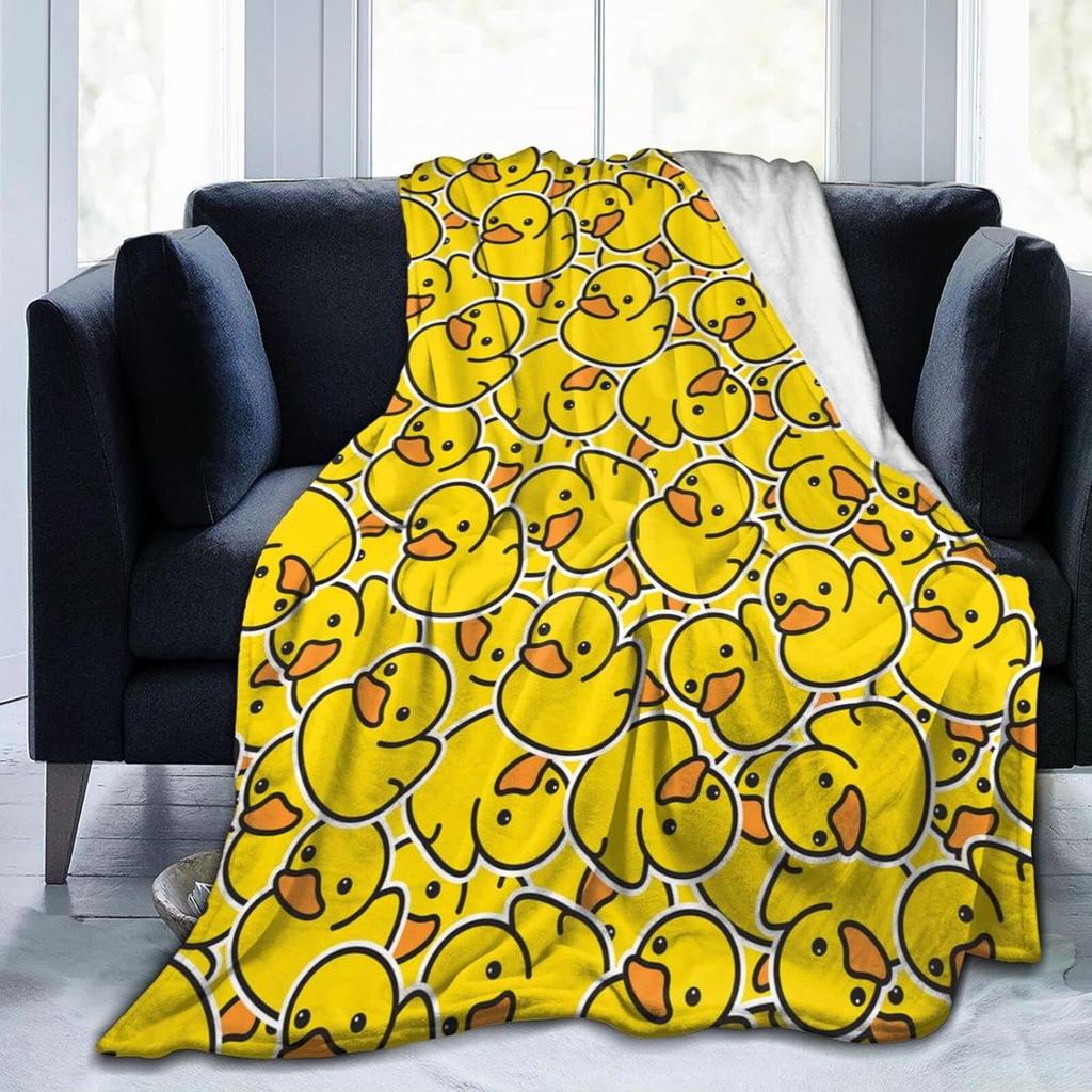 Cool Duck Pattern Blanket Soft Fleece Throw Fun Home Decor Gift for Kids Teens Bedroom Living Room Decoration