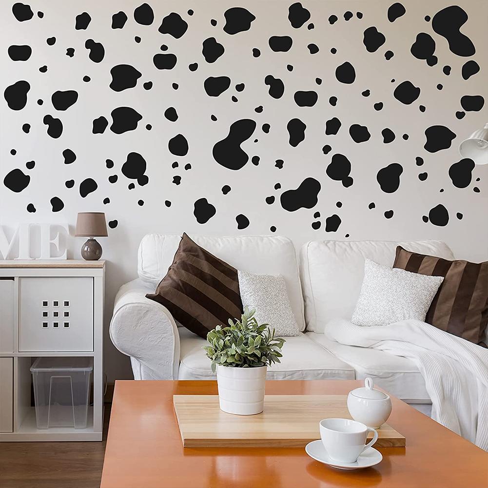 Removable Adhesive Cow Print Stickers Waterproof Cow Decals For Walls Bedroom Living Room Nursery
