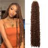 Schmetterlings-Locs Synthetische Haarverlängerungen Hohe Qualität Lockige Gerade Zöpfe Häkel-Dreadlocks Weich Gefärbt Synthetisch