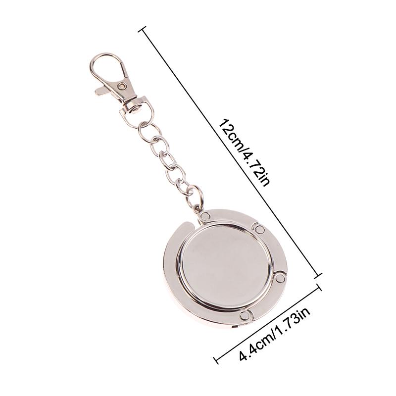 Simple Round Metal Folding Bag Hook Holder Portable Handbag Hooks Keychain Table Side Hangers Multipurpose Non-Slip Hook