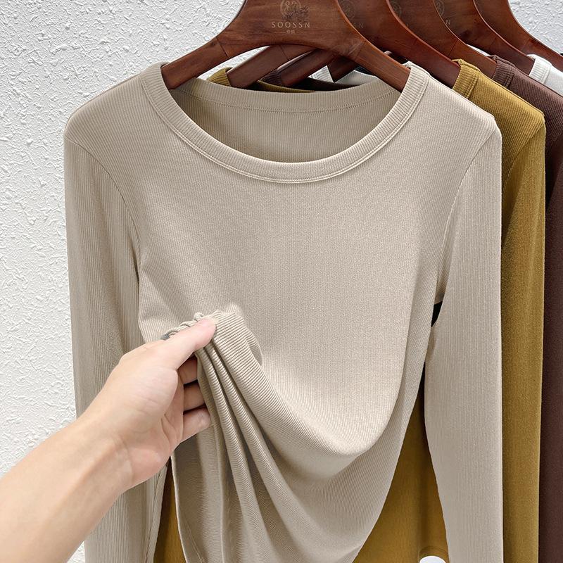 Modal Long-sleeved Women's Summer New Slim-fitting Round Neck Inner Bottoming Shirt Versatile Top