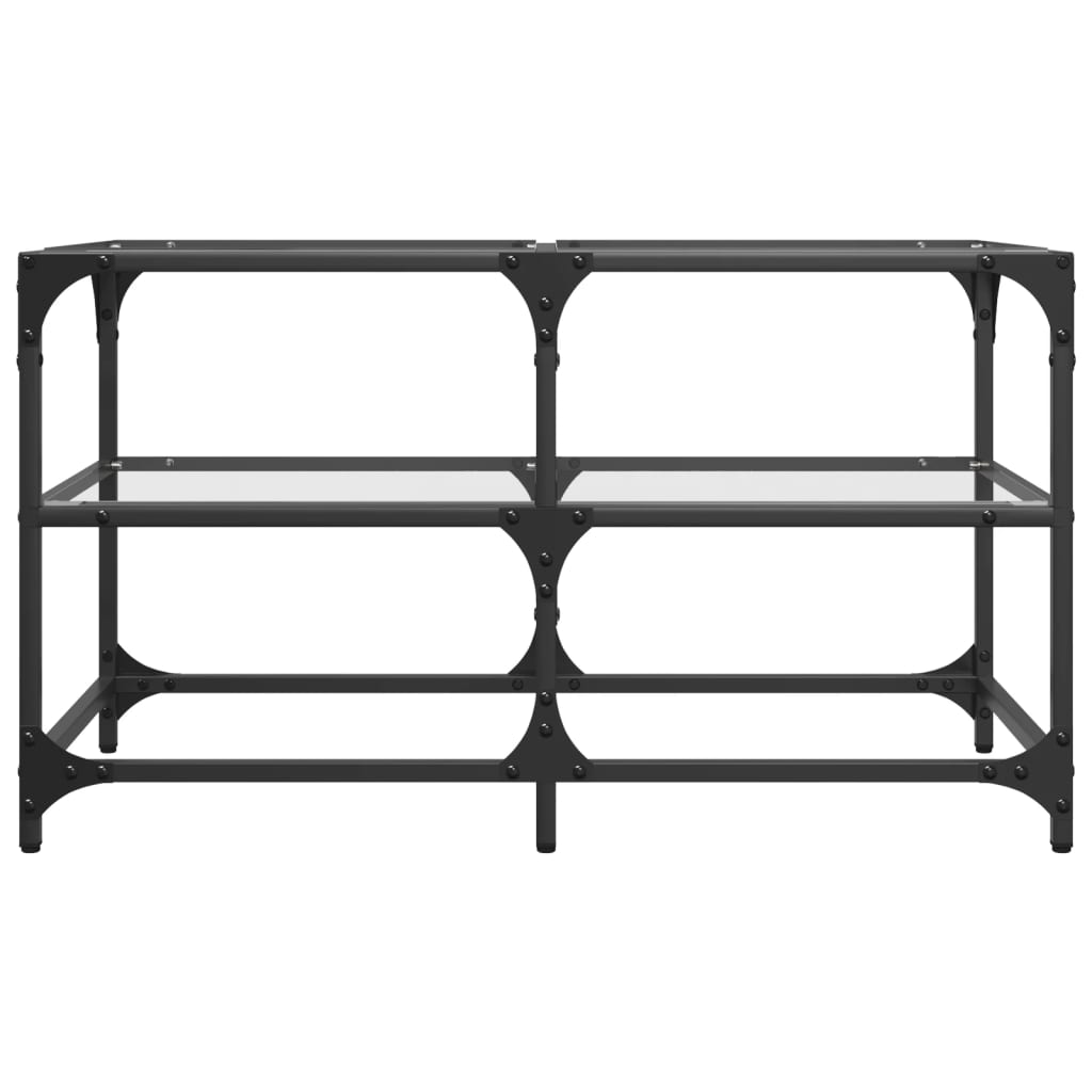 Glass Top Coffee Table Transparent 78.5 x 40 x 45 cm Steel