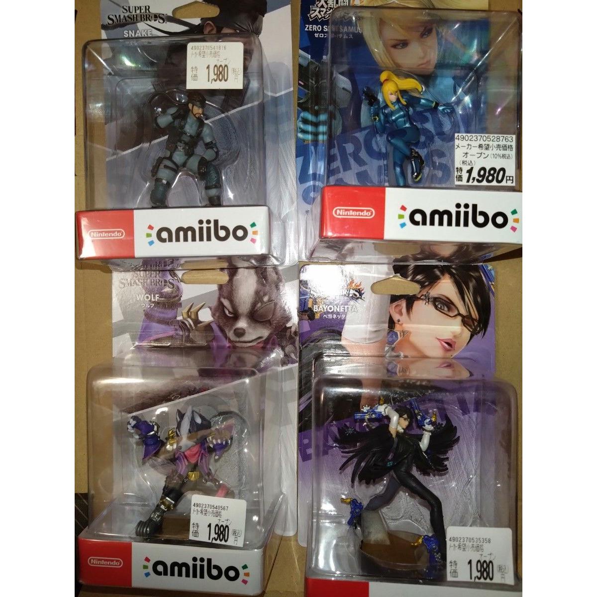 Использованные amiibo amiibo Волк Змея Нулевой Костюм Самус Байонетта Smash Bros.