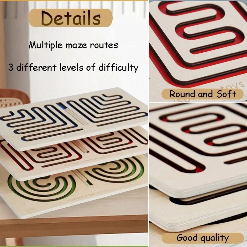 Hand Brain Coordination Brain Training Toys Trajectory Control Wooden Learning Toy  Kids Toy