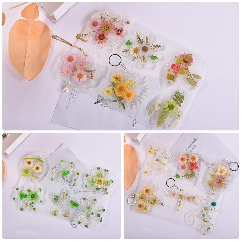 Resin Jewelry Molds Keychain Resin Molds Flower/Animal Silicone Molds for Resin Casting Pendants,Keychains,Earrings