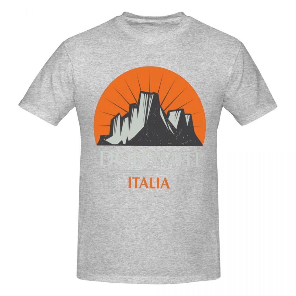 Unisex Dolomites Italy Mountains Gifts T Shirt Streetwear Oversized Cotton Crewneck Custom Sleeve T Shirts