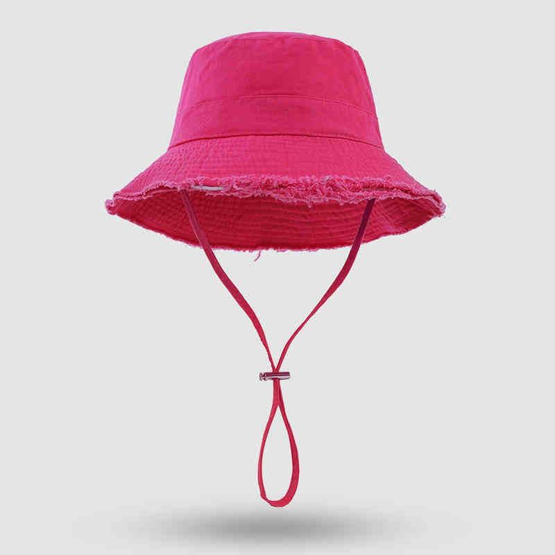 Autumn and winter hat women's large brim showing face small bucket hat versatile basin hat high sense solid color bucket hat