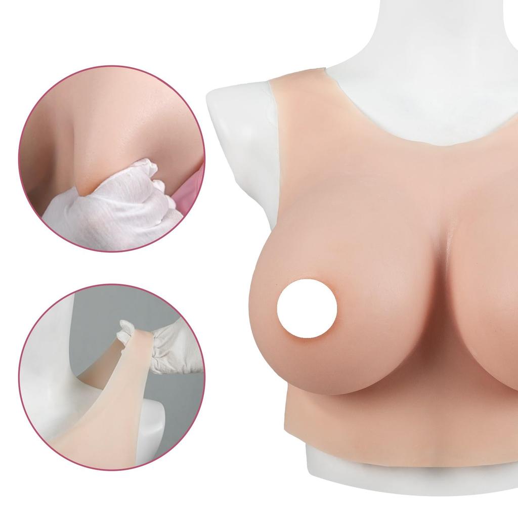 Backless Silicone Liquid Silicone Round Easy to Put On and Take Perfect for and Summer Natural Sexy Fake Artificial Fair Skin [KUMIHO] Breasts,