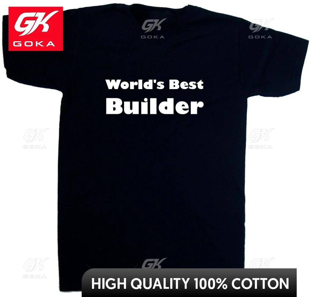 Worlds Best Builder VNeck Graphic T Shirts Unisexs Clothing New In Tops Tees Cotton Women