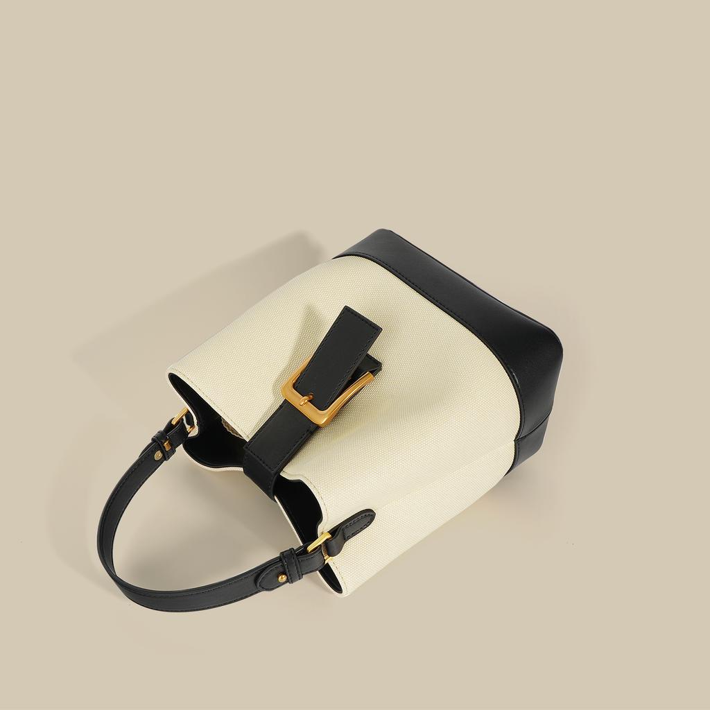 Soft and Glutinous Bucket Bag Large Capacity Commuting Bag Niche Casual One-shoulder Leather Women's Bag