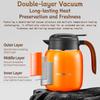 KAMJOVE Household Double-Layer Thermal Kettle Tea Set Suitable For Brewing Black Tea 316 Stainless Steel Liner Thermal Pot