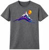 Mountain Sunset T Shirt Colorful Landscape Graphic Tee Hiking Camping Outdoor