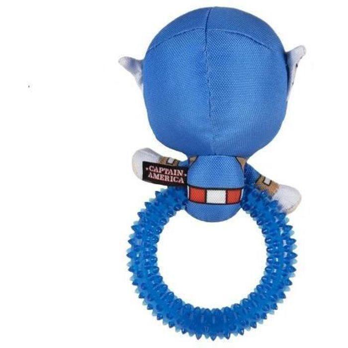 Jouet pour Chien - For Fan Pets - Captain America - TPR et Tissu Durable - 11x7x27 cm - Hygiène Dentaire