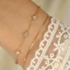 Emitame, Clover Motif CZ Diamond Bracelet, Four-Leaf Clover, S925 Sterling Silver, Gold Chain, Cute and Stylish, Women's Jewelry