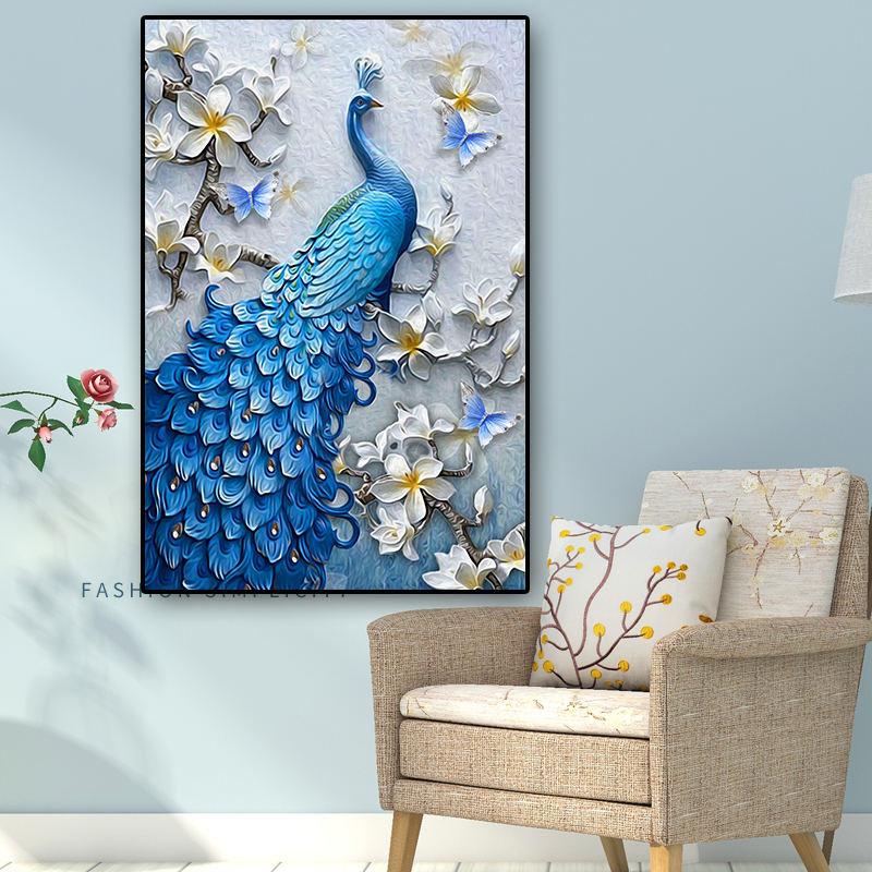3pcs/set Peacock Canvas Paintings Wall Art Paintings Print Vintage Decor Wall Decorations For Living Room Decor
