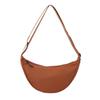 Women Solid Color Zipper Dumpling Bun Crossbody Bag Leisure Inclined Shoulder Bags Adjustable Band Strap Armpit Handbag