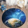 Round Galaxy Space Rug Kids Room Play Area Rug Soft Kids Bedroom Game Mat Cozy Home Rug
