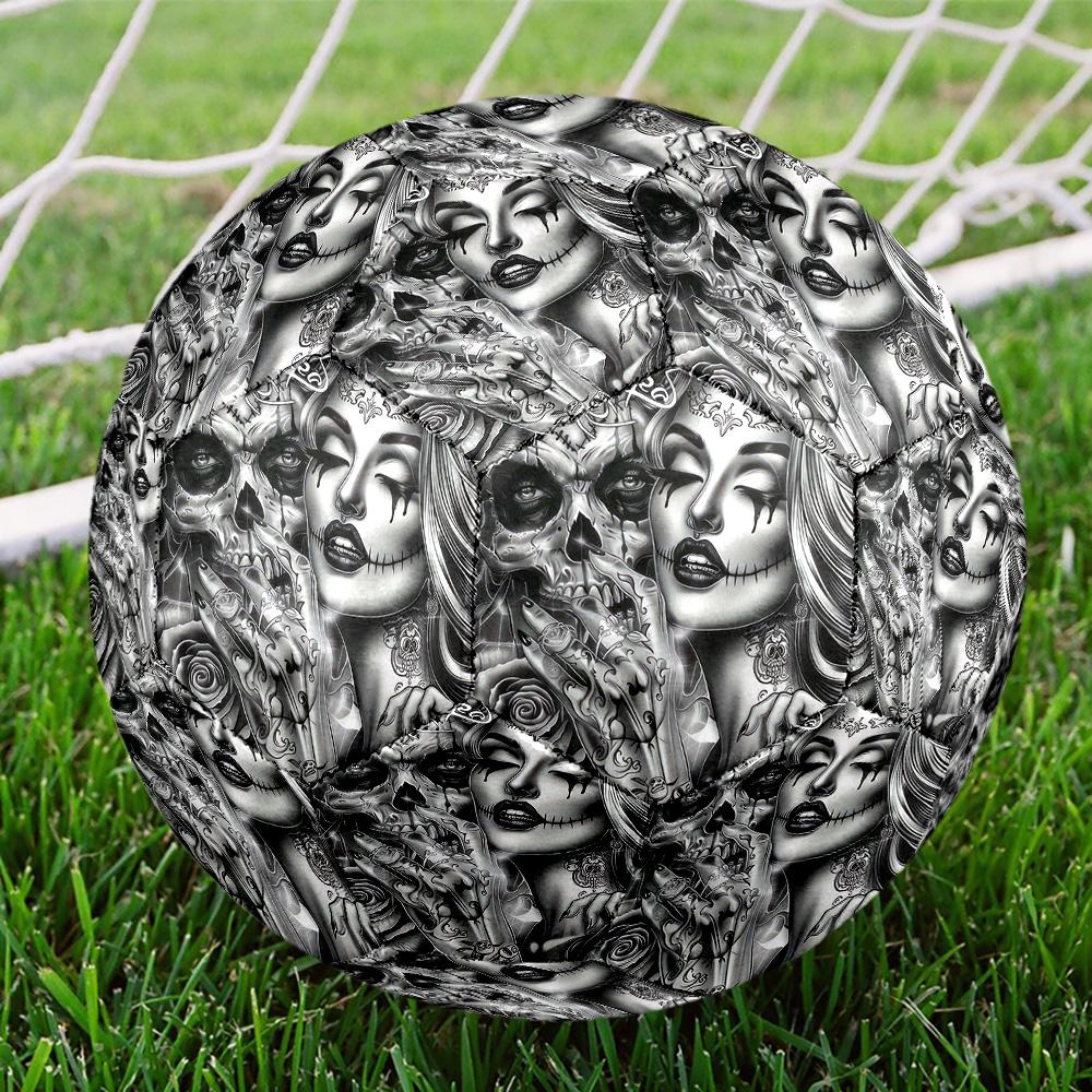 Mexico Skull Indoor Soccer Ball Size 5 Colorful All Ages Machine Stitched PVC Competition Ready Durable High-Bounce